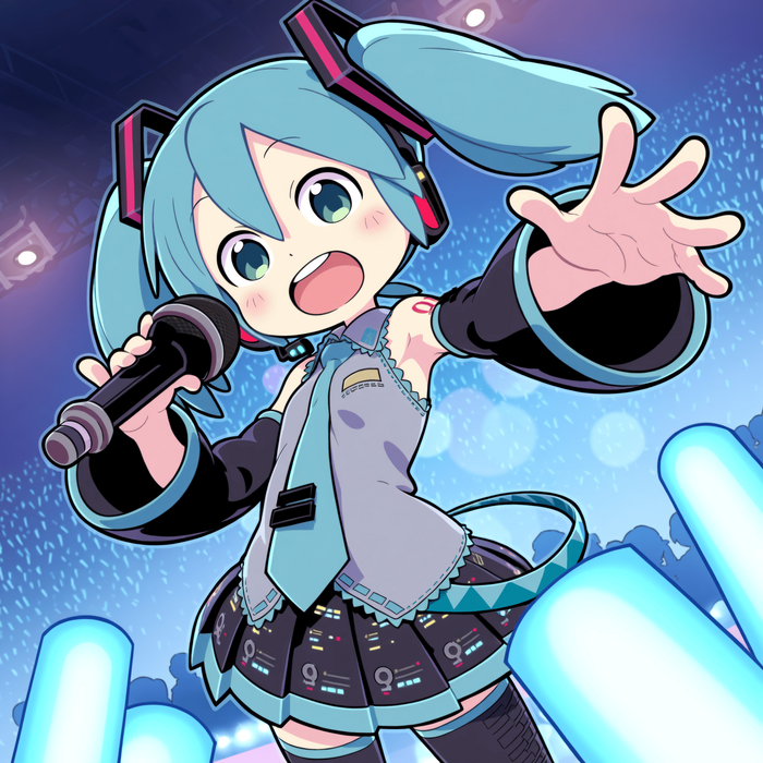Chibi Miku Hatsune Miku, Vocaloid, Anime Art, Vocaloid Art, ,  , NovelAI