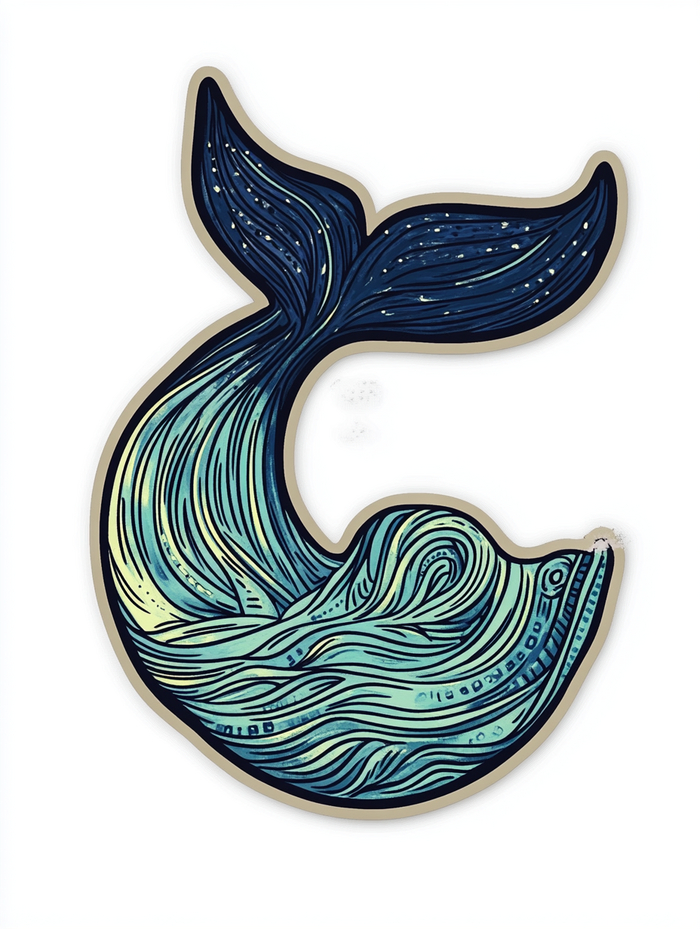Cut sticker whale Vincent van Gogh ar 34 v 6.1