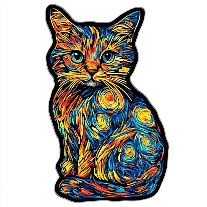Cut sticker cat Vincent van Gogh stylize 50 v 6.1