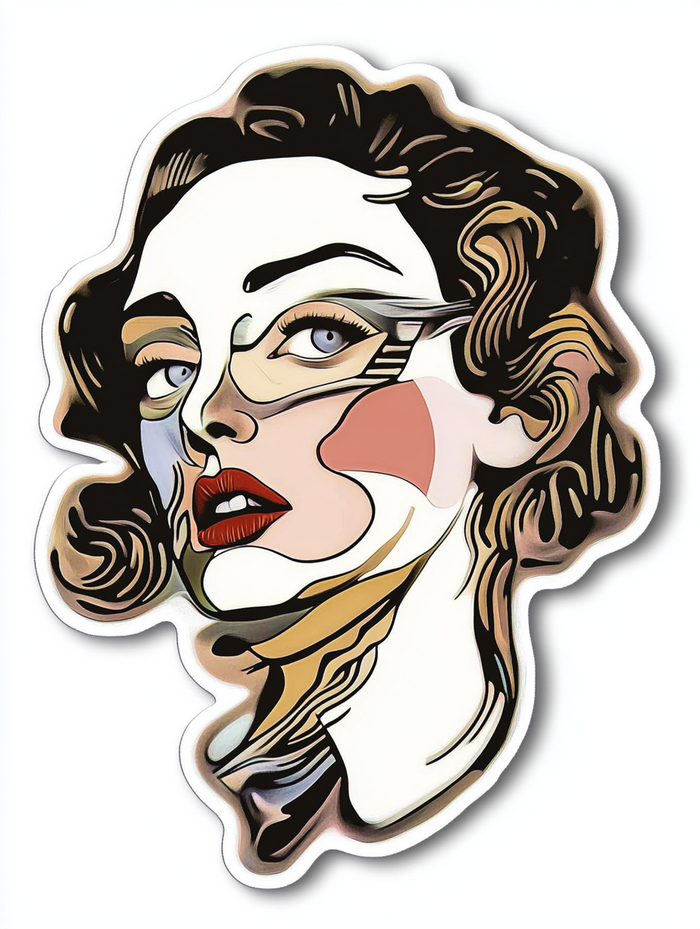 Cut sticker girl Salvador Dal&#xED; ar 3:4 stylize 11