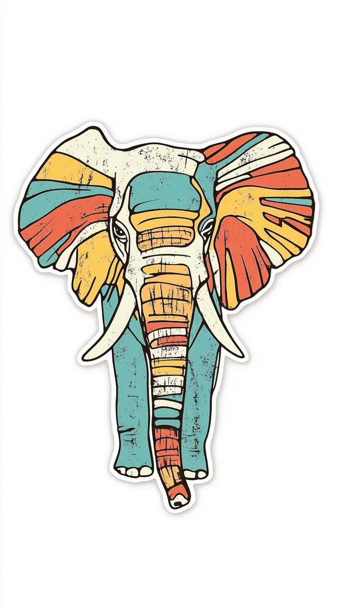 cut sticker elephant by Salvador Dal&#xED; --ar 9:16