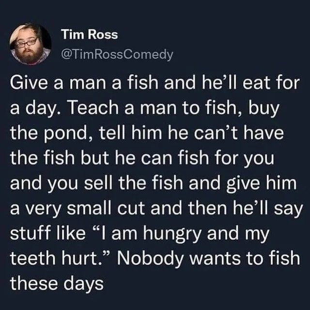 Nobody wants to go fishing - Twitter, Humor, Sarcasm, Screenshot