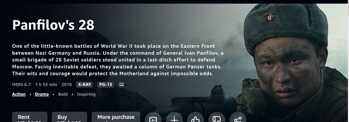 Panfilov's 28, Audio languages: English, English Dialogue Boost: Medium, English Dialogue Boost: High, , Subtitles: English [CC], Directors: Kim Druzhinin, Andrey Shalopa, Producers: Anton Yudintsev