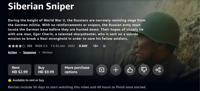Siberian Sniper, Audio languages: , Subtitles: English [CC], Directors: Dmitry Koltsov, Producers: Nyurgun Ivanov