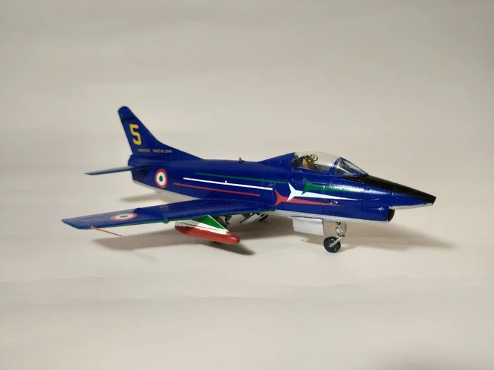 Fiat G. 91R Frecce Tricolori 1/72 - My, Collecting, Modeling, Scale model, Stand modeling, Airplane, Aerobatic team, Longpost