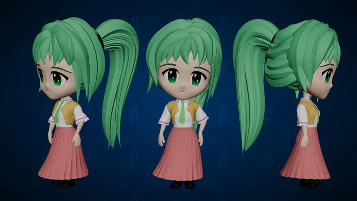 Sonozaki Mion (3d print model) - Моё, Аниме, Anime Art, Higurashi no naku koro ni, Sonozaki Mion, 3D печать