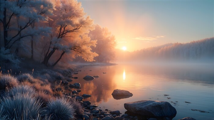 Осенний морозный пейзаж