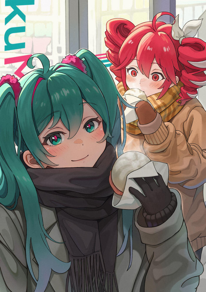 Miku & Teto , Anime Art, Vocaloid, Hatsune Miku, Utau, Kasane Teto