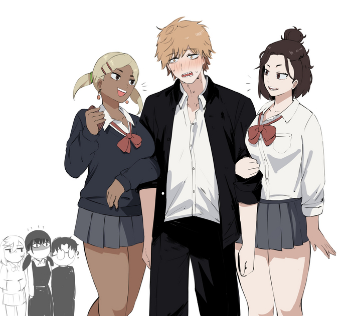        Anime Art, , Dandadan, Chainsaw Man, Ayase Momo, Takakura Ken, Asa Mitaka, Denji