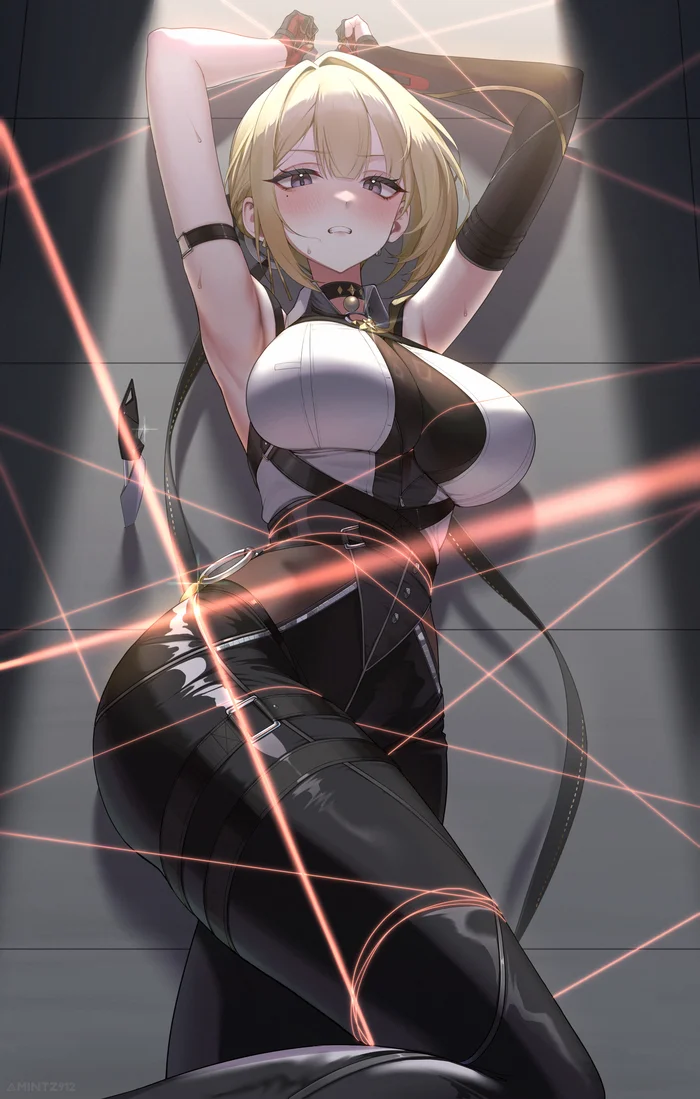 Evelyn Chevalier #003 - Anime, Anime art, Zenless Zone Zero, Evelyn Chevalier (zzz), Girls, Trousers, Birthmarks, Gloves, Belt, Choker, Cloth