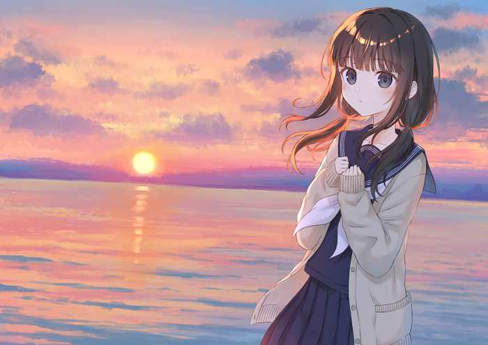  , Anime Art, Original Character, Seifuku, , , 
