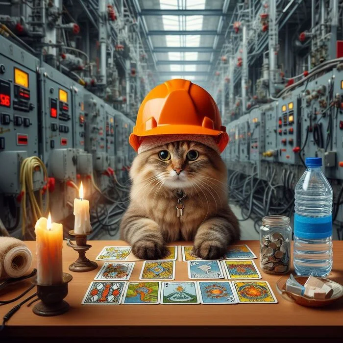 Happy Power Engineer's Day!!!! - My, Professional holiday, Electricity, cat, Neural network art