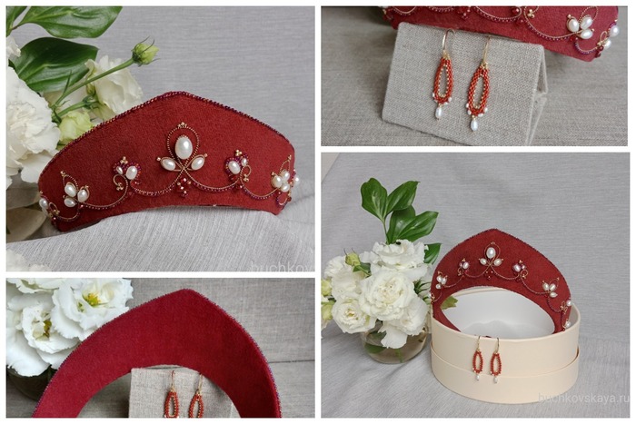 Бархат, жемчуг, бисер, канитель