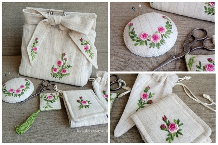 Комплект сшит из плотной льняной ткани