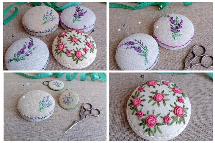 игольницы с магнитом на изнанке - удобно собирать рассыпавшиеся иголки