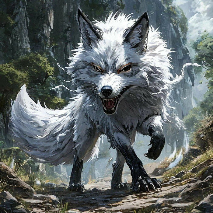 три хвоста ИИ рисовать отказался, но эта морда и характер на 90% соответствуют задумке