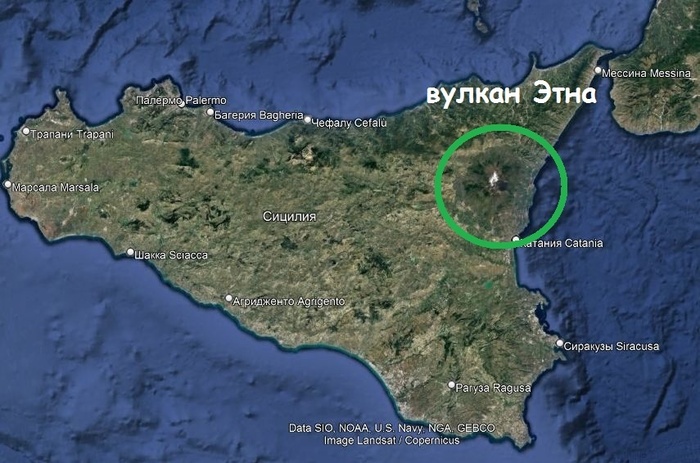 о.Сицилия, как прообраз о. Буяна, вулкан Этна на острове "буянит" до сих пор конкретно