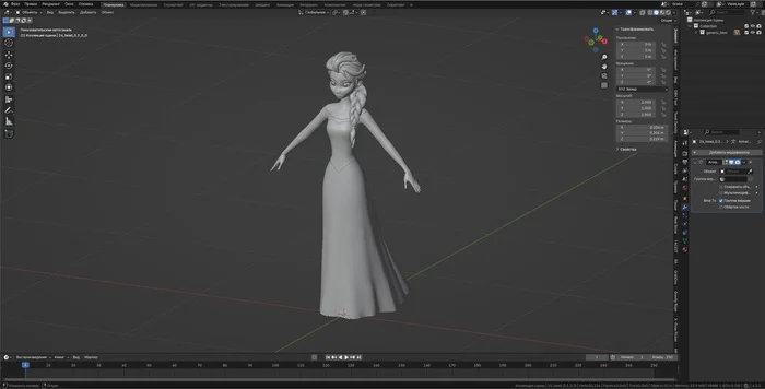 How I Made Elsa. Part One – The Body - My, Cold heart, Disney princesses, Blender, 3D modeling, 3D, Digital, Computer graphics, Elsa, Characters (edit), Fictional characters, Character Creation, Cartoons, Tutorial, Topology, GIF, Longpost