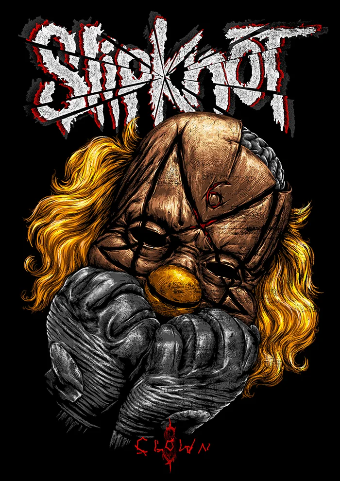 Clown from Slipknot - My, Art, Drawing, Artist, Painting, Illustrations, 2D, Slipknot, Rock, Metal, Portrait, Graphics, Computer graphics, Mask, Digital, Digital drawing, Vertical video, Drawing process, Creation, Video, Clown, Longpost