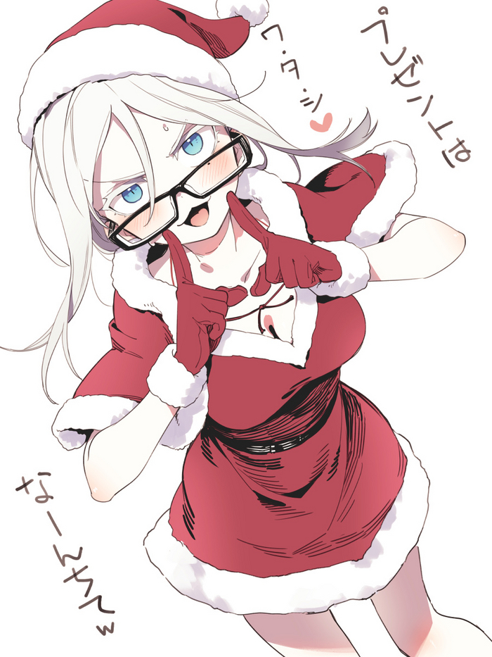  Anime Art, Original Character, , Asutora, Santa costume, 