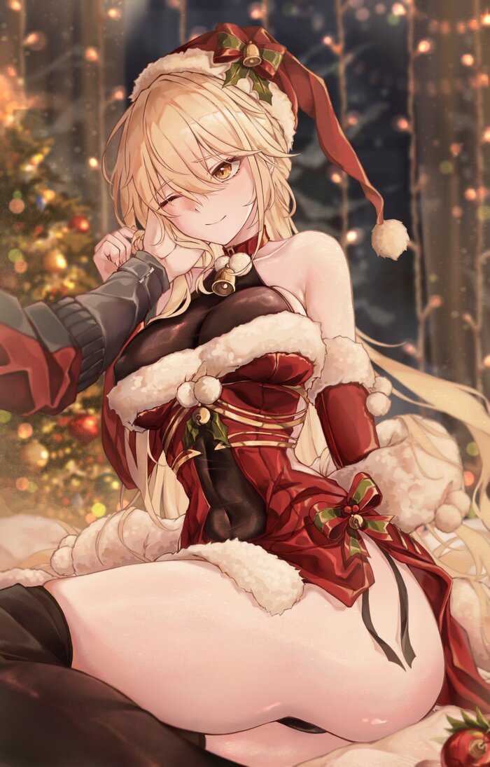  Anime Art, , Girls Frontline, Santa costume, Groza (Girls Frontline), 