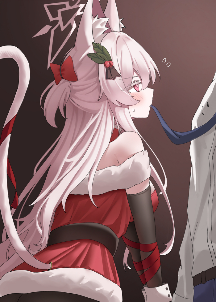  -  ,             Anime Art, , Blue Archive, Kiyosumi Akira, Sensei (Blue Archive), Animal Ears, , Santa costume,  , 