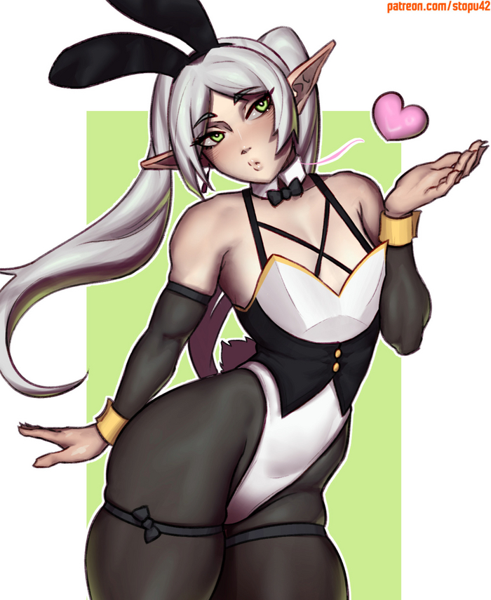  Anime Art, , Sousou no Frieren, Frieren, Bunnysuit, Stopu42