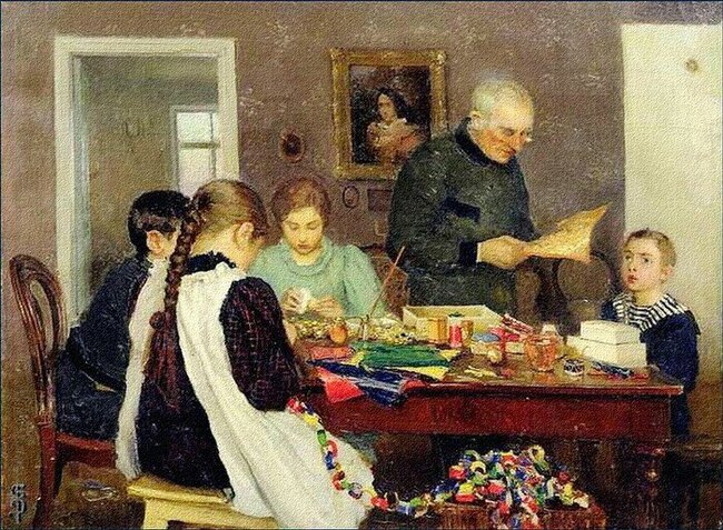 Cергей Досекин. Подготовка к Рождеству. 1896