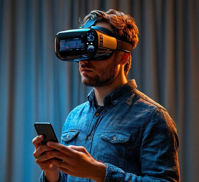 Очки виртуальной реальности и смартфон