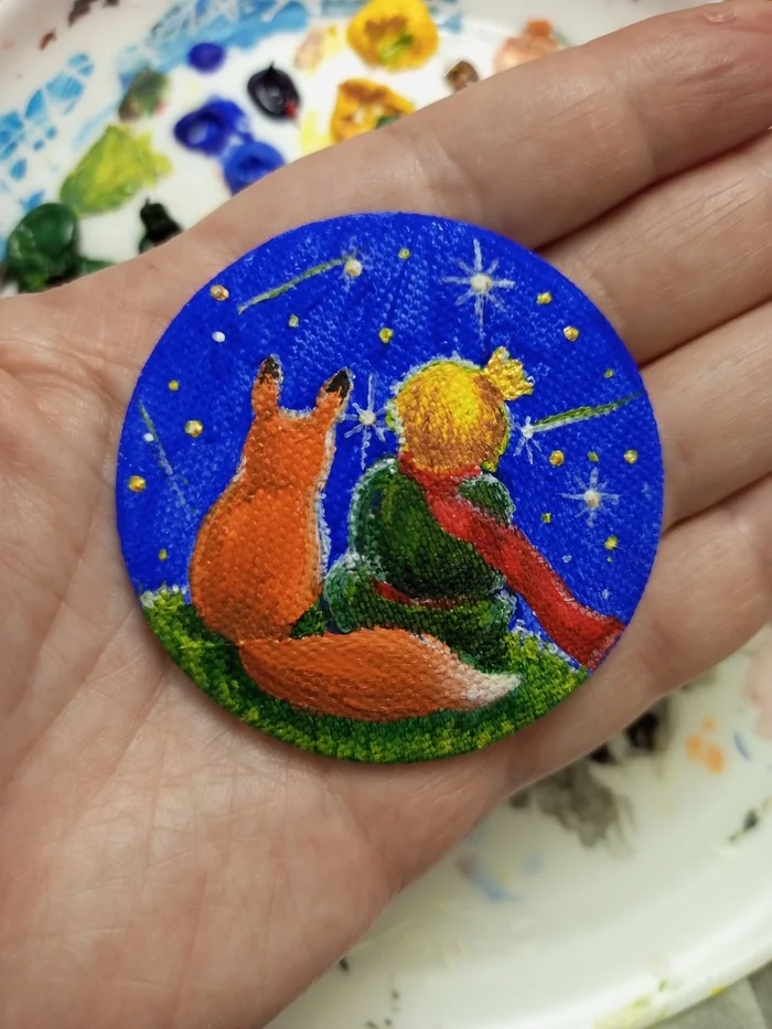 Значки с рисунком на холсте. Предновогоднее - Моё, Рисунок, Акрил, Картина, Рисование, Значок, Миниатюра, Длиннопост