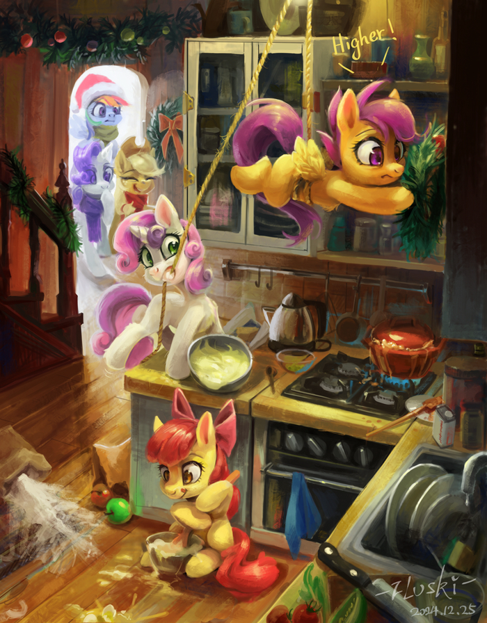    My Little Pony, Ponyart, Rainbow Dash, Scootaloo, Applejack, Applebloom, Rarity, Sweetie Belle