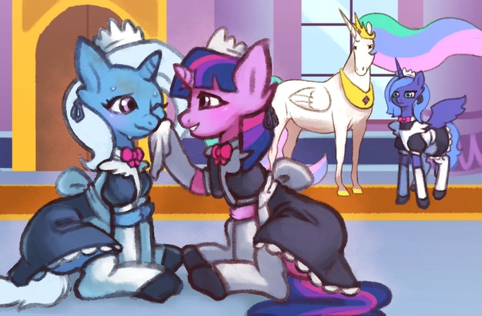    My Little Pony, Ponyart, Princess Luna, Twilight Sparkle, Princess Celestia, Trixie