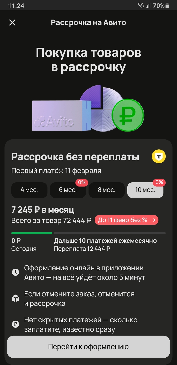 Товар на авито стоит 60тр.Что это за прикол с рассрочкой?