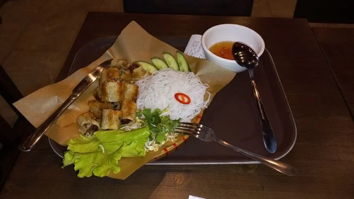 Nem - rice paper pancakes - My, Vietnam, Food, Dinner, Pancakes, Greenery, Cucumbers