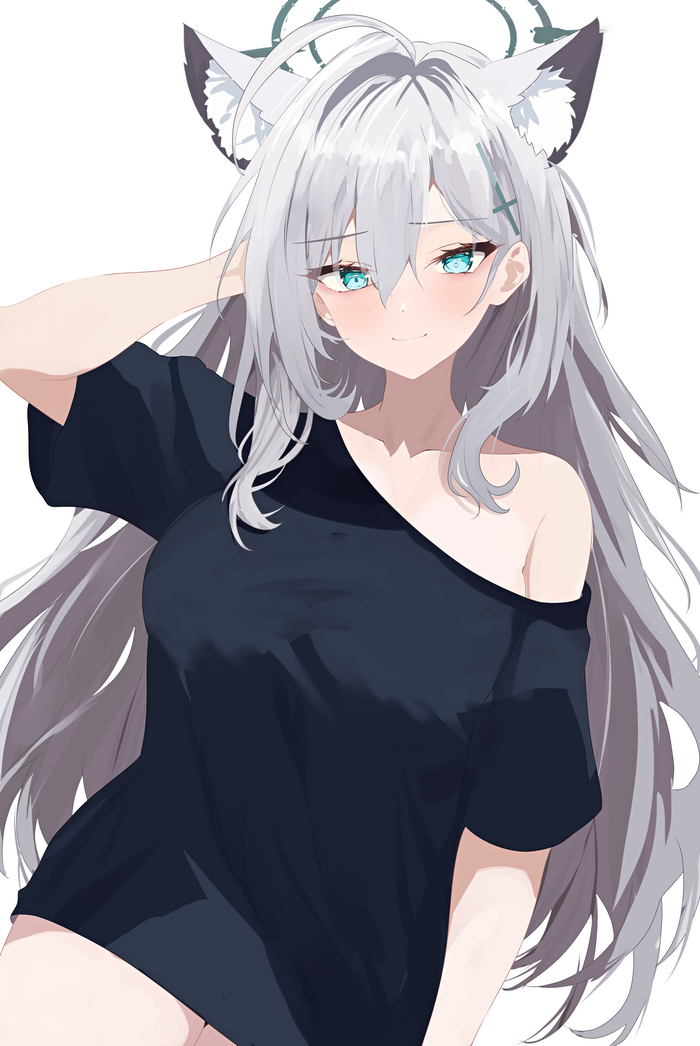 Sunaookami Shiroko #035 , Anime Art, Blue Archive, Sunaookami Shiroko, Shiroko Terror, ,  , Animal Ears, , 