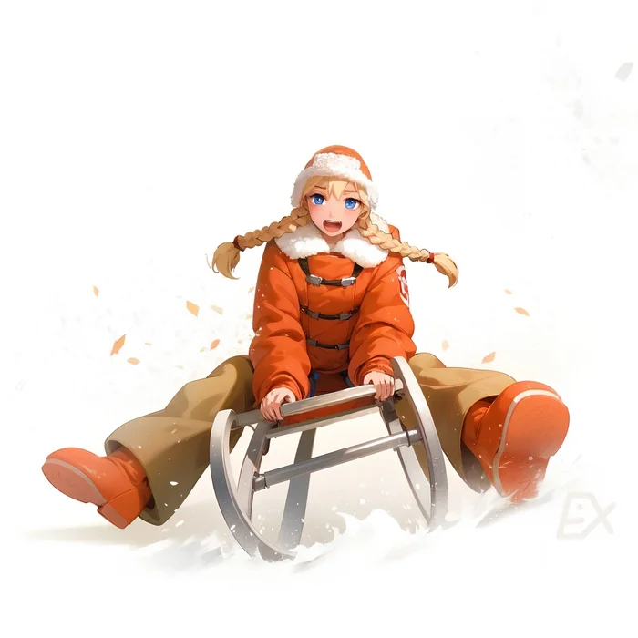 And outside the city it’s winter, winter, winter) - Endless Summer (visual novel), Glorifying, Art, Winter, Sled