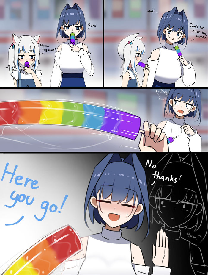  ? , Anime Art,  , Gawr Gura, Ouro Kronii, Hololive, Virtual YouTuber, 