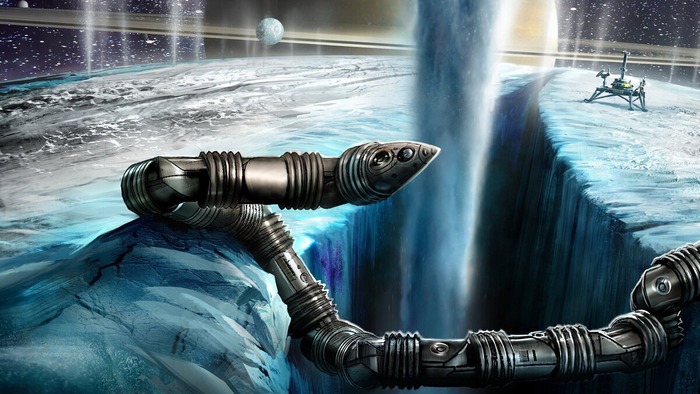 "Мягкий" робот на южном полюсе Энцелада в представлении хужожника / © <!--noindex--><a href="https://pikabu.ru/story/ledyanyie_miryi_evropyi_i_yentselada_okhota_za_priznakami_zhizni_12191825?u=http%3A%2F%2Fpinterest.com&t=pinterest.com&h=2ff2c69448f2e8e1907ad321a6afe8f2b378d982" title="http://pinterest.com" target="_blank" rel="nofollow noopener">pinterest.com</a><!--/noindex-->