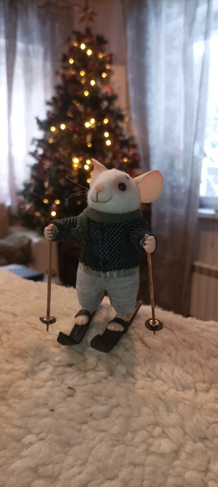 Мои мыши. С Новым годом! - Моё, Рукоделие без процесса, Сухое валяние, Мышь, Elenamouse, Авторская игрушка, Длиннопост