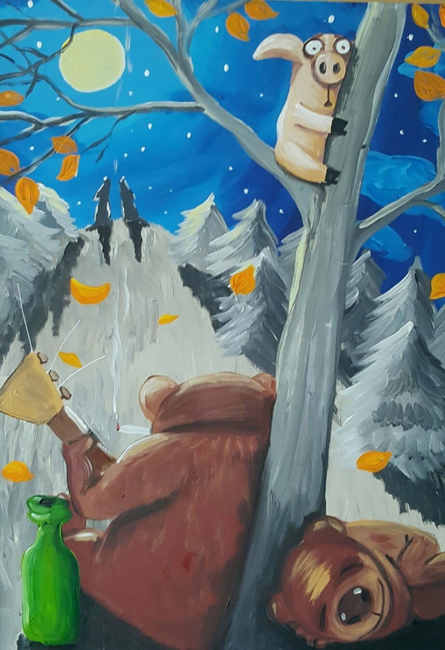 Пикабу мне в последнее время напоминает эту картину Васи Ложкина...