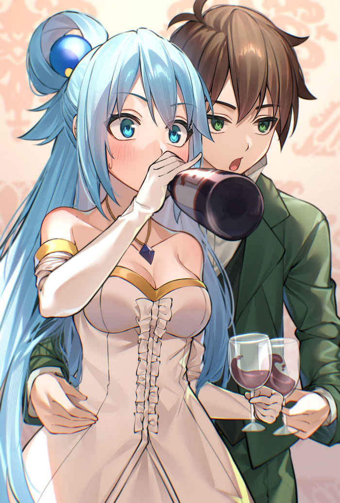   Anime Art, , Konosuba, Aqua, Satou Kazuma