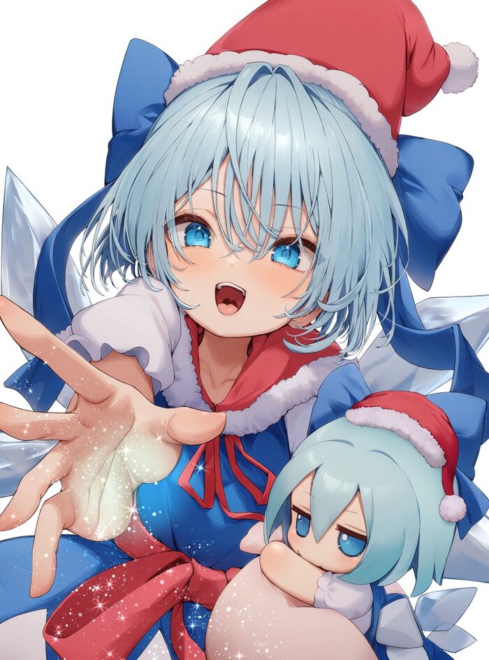 Xmas Cirno Touhou, Cirno, , Anime Art, , , Mikan