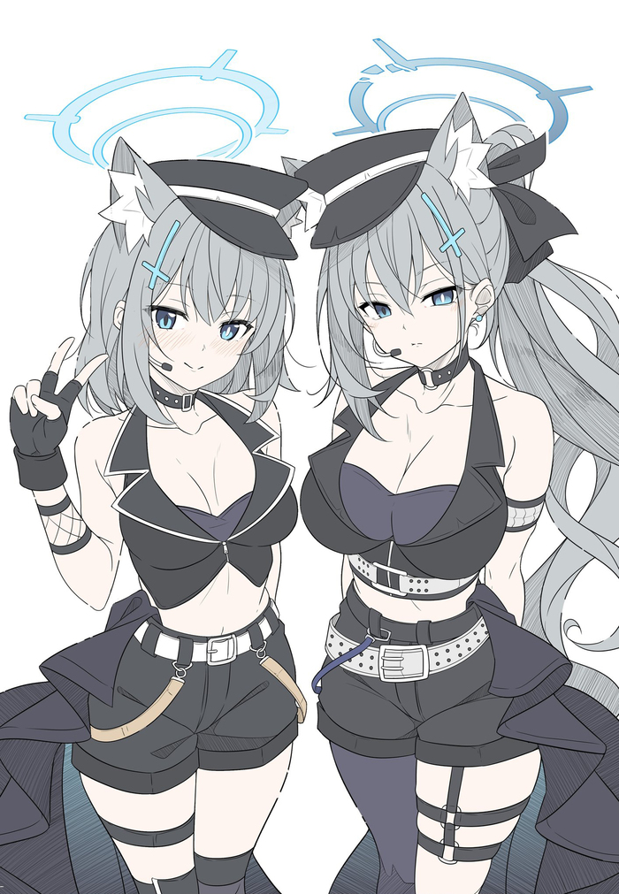 Shiroko Shiroko Anime Art, , Blue Archive, Sunaookami Shiroko, Shiroko Terror, T1kosewad, Animal Ears, 