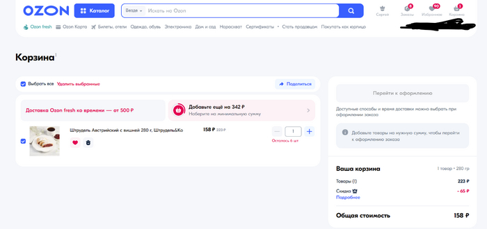 Нетипичное ценообразование Ozon fresh