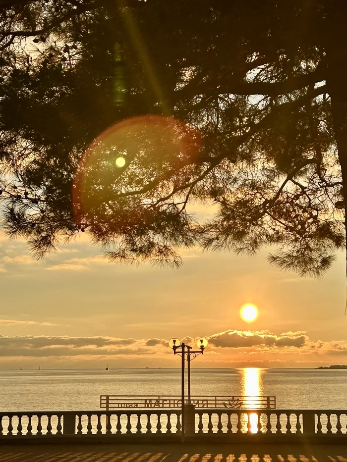 A bit of warm December - My, Sea, Black Sea, Sunset, Sunrises and sunsets, Gelendzhik, Mood, Heat, December, Mobile photography, Longpost