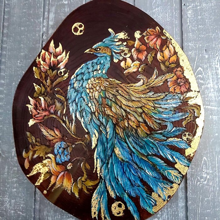 Пирография и роспись. Дуб.