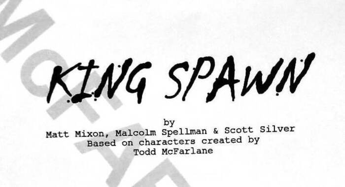 Отрывок титульной страницы сценария фильма "Король Спаун"