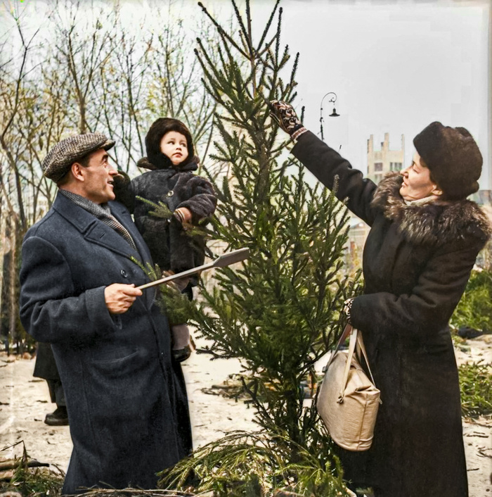 Советский Новый год в ностальгических фотографиях прошлых десятилетий. 20 раскрашенных фотографий Старое фото, Фотография, Детство в СССР, СССР, Новый Год, Колоризация, Длиннопост