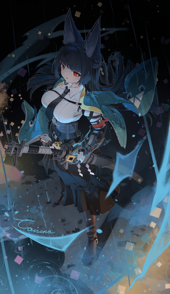  Anime Art, , Hoshimi Miyabi (zzz), Zenless Zone Zero, Caisena, Animal Ears, 