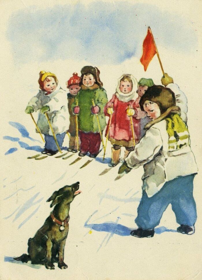 Художник В. Матюх, Изогиз, 1958 год, тираж 650 000.